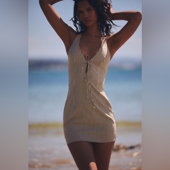 ZARA Gingham Halter Dress - Picture 2 of 11